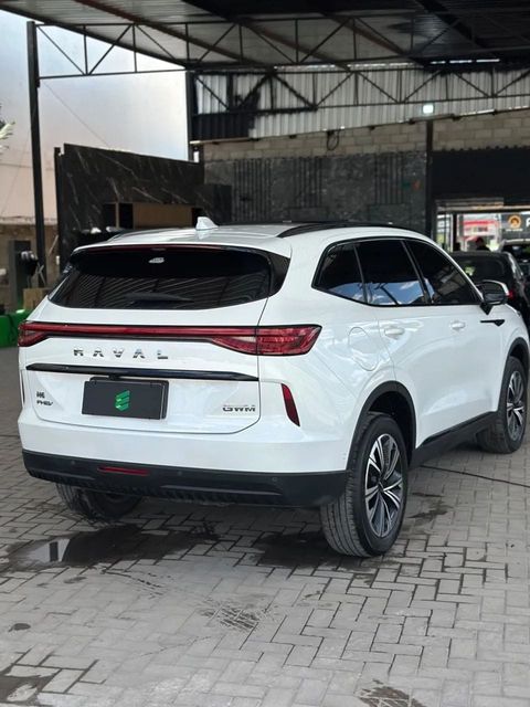 GWM Haval H6 na cor branca, vista traseira em três quartos